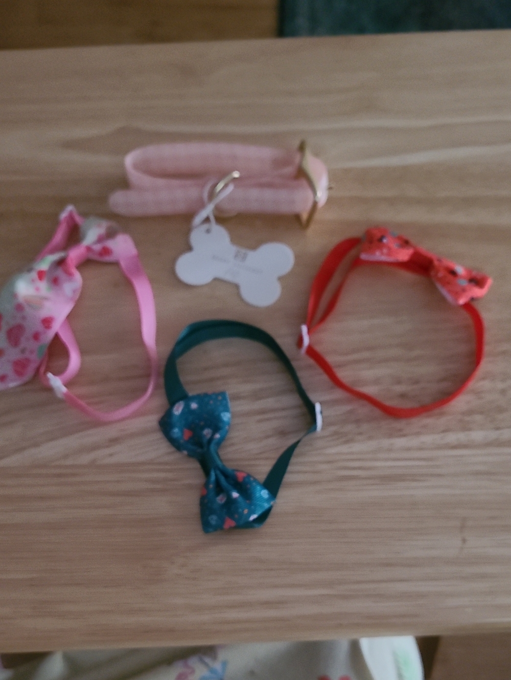 Pink Adjustable Dog Collar with Bow - Cute Pet Accessory